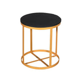 Julian Side Table Round Gold & Black - Furniture Castle